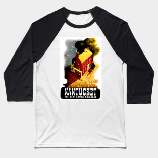 Nantucket - Vintage Travel Poster Baseball T-Shirt